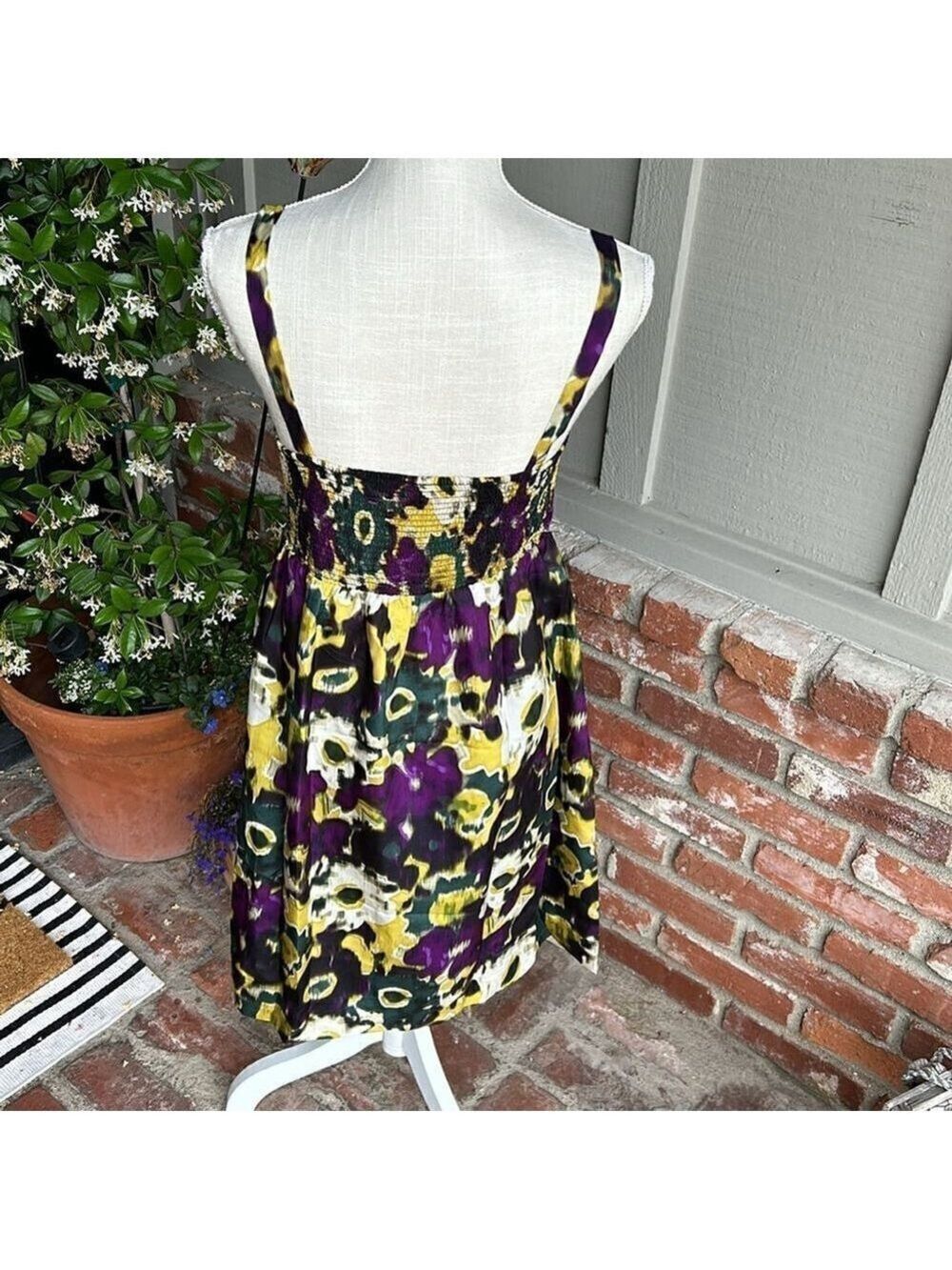 Anthropologie Purple and Yellow Floral Dress - Picture 12 of 13